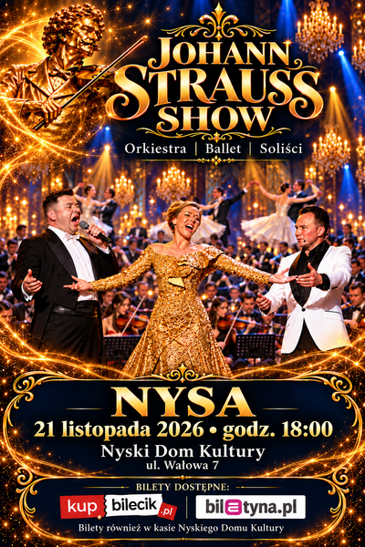 Event poster:  WIELKA GALA WIEDEŃSKA JOHANN STRAUSS SHOW 