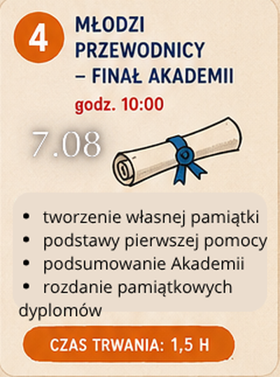 Plakat wydarzenia:  MŁODZI PRZEWODNICY - FINAŁ AKADEMII 